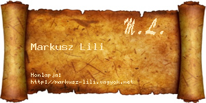 Markusz Lili névjegykártya